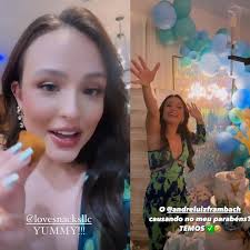 Larissa Manoela comemora 22 anos em festa com DJ e coxinha em Orlando