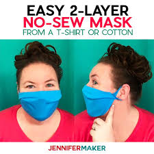 Make A No Sew Face Mask From A T Shirt Jennifer Maker In 2020 Easy Face Mask Diy Easy Face Masks Diy Face Mask