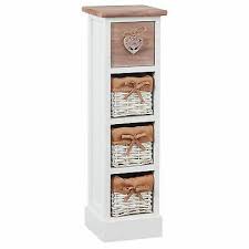 Weiße kommode mit holzkörben : Standregal Blumen Regal Kommode Weiss Braun 1 Schublade Und 3 Korben Landhaus Eur 41 95 Picclick De