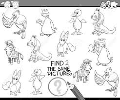 Lo del seo negativo es una broma. Ilustracion De Dibujos Animados En Blanco Y Negro De La Tarea Educativa Para Ninos En Edad Preescolar Con Caracteres Animales Para Colorear Libro Ilustraciones Vectoriales Clip Art Vectorizado Libre De Derechos Image
