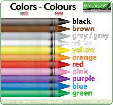 What is the difference between colored and coloured? Colours Colors In English Vocabulary Los Colores En Ingles