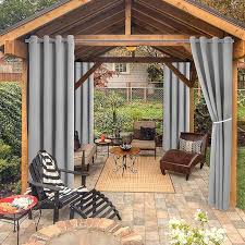Maybe you would like to learn more about one of these? Bonzer Waterproof Indoor Outdoor Curtains For Patio Thermal Insulated Sun Blocking Grommet Blackout Curtains For Bedroom Porch Living Room Pergola Cabana 1 Curtain Panel 52 X 84 Inch Silver Walmart Com Walmart Com