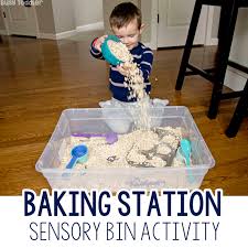 January 28, 2020 by happy toddler club. Oatmeal Baking Station Sensory Activity Busy Toddler