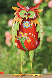Eule Metall Bunt Bemalt Witzig 50 Cm 867560 Neu Gartendekoration Gartenfigur Ebay Paper Art Paper Mache Clay Paper Mache Crafts