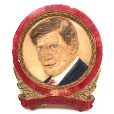 1939 Hand-painted Chalkware Portrait of Will Rogers by Artist August Mack