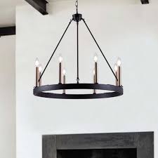 Vanity Art 10518bk Bd Farmhouse Vintage 8 Light Round Candle Pendant Lighting