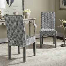 Alexander & sheridan usa inc. Safavieh Rural Woven Dining Wheatley Grey Washed Wicker Dining Chairs Set Of 2 18 5 X 23 5 X 37 5 Overstock 7634036