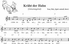 Kraht Der Hahn Text Noten Download Geburtstagslieder Kinderlieder Kinder Lied