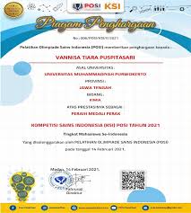 Kursus dokumen standard kurikulum pentaksiran kssm. Peraih Medali Perak Ksi Tingkat Mahasiswa Se Indonesia Yang Diselenggarakan Posi Tahun 2021 Universitas Muhammadiyah Purwokerto