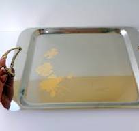 Bandeja Decorativa De Cocina Metal Rectangular Para Alimentos Bandejas De  Servicio Doradas Y Plateadas - China Bandejas Para Servir Y Plato Para ...