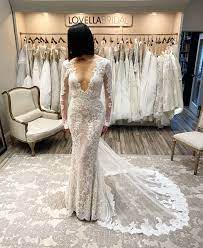 Deep V S And Lace Long Sleeve Bridal Dresses Glitter Wedding Dress Designer Bridal Gowns