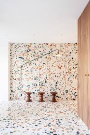 Terrazzo tiles with white background and light pink marble chips from mosaic del sur | mosaic factory terrazzo collection marble 10. How Terrazzo Moved Out From Under Our Feet To Absolutely Everywhere Vogue