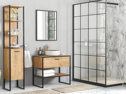 Bathroom furniture bathroom accessories laundry bathroom textiles bathroom lighting. Industrial Loft Bathroom Furniture Set With Tall Cabinet Shelving Unit Counter Top Vanity Sink Impact Furniture