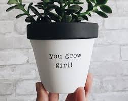 What subjects are you going to take exams in? You Grow Girl You Go Girl Girl Power Hand Painted Terracotta Pot Clay Planter Pottery Hand Painted Planter Plant Lover Gift Painted Terra Cotta Pots