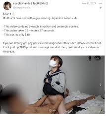 cosplayhands cute Japanese girls give a man a handjob and intercrural sex