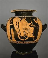 Stamnos Attique A Figures Rouges Par Le Peintre De Triptoleme Grece Ve Bc Art Grec Art Grecque Antique Vase Grec