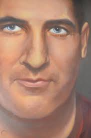 Original painting Detroit Red Wings HOF Marty Barry Olympia Stadium 1960s