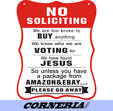 So where do you put your house cleaning flyers if there is a no soliciting sign? Corneria 8x10 Funny No Soliciting Signs No Solicitor Sign For House Door Business Unless You Have A Package From Amazon Yard Signs Buy Online In Burkina Faso At Burkinafaso Desertcart Com Productid 184784913