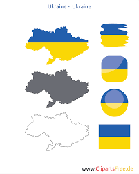 Замовлення витягу про земельну ділянку та витягу про нормативну грошову оцінку. Ukraina Karta Med Flagga Kontur Med Flagga Knapp Ikon