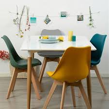 La chaise tissu salle à manger sera parfaite pour aménager un intérieur tout en douceur. Nordik Home Chaise Stella 8 Colorie Bleu Canard Jaune Facebook