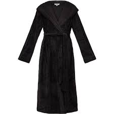 Dkny Sleepwear Elevated Leisure Black Velour Luxury Robe 205 Brl Liked On Polyvore Featuring Intimates Robes Black Dressing Gown Dkny Robe Dkny Velour