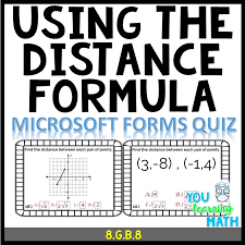 Using The Distance Formula Microsoft Onedrive Forms Quiz 20 Problems In 2020 Distance Formula Google Forms Learning Math