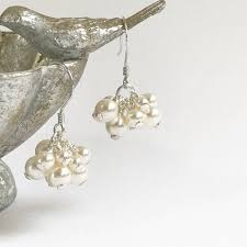 pearl cluster 925silver earring and k ピアス イヤリング pinkoi イヤリング ピアス バッグアクセサリー