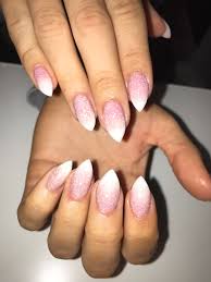 Coloured and glitter acrylic nail powders, salon essentials for nail technicians. Short Pink Glitter Acrylic Nails Nail And Manicure Trends