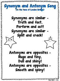 Classroom Freebies Too Synonym And Antonym Song Freebie Synonyms And Antonyms Classroom Songs Antonyms Activities