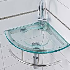 Lave Mains D Angle Cristal Verre Transparent Lave Main Angle Lave Main Lavabo