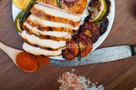 How to spice chicken breast for grilling. Roasted Grilled Bbq Chicken Breast With Herbs And Spices Food Drink Indivstock