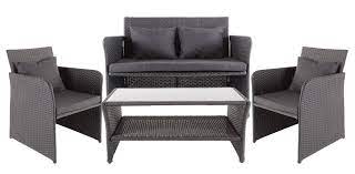 Brown/black mix weave grey/black mix & grey mix weave. Morley Rattan Effect 4 Seater Coffee Set Departments Diy At B Q Furniture Seater Rattan