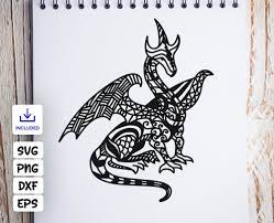 Download Dragon Mandala Svg Dragon Zentangle Svg Mandala Animals Svg Zentangle Animals Svg Cricut Svg File Png Dxf Eps Silhou Mandala Svg Mandala Vector Graphics
