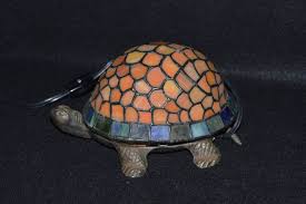 Stained Glass Turtle Lamp Cast Iron Turtle Night Light W Stained Glass Shade Tiffany Style Turtle Lamp Turtle Table L Tiffany Style Turtle Table Shell Lamp