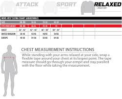 icon vest size chart