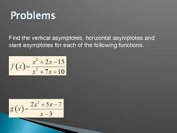 The method used to find the horizontal asymptote changes depending on how the degrees of the polynomials in the numerator and denominator of the function compare. Asymptotes Of Graphs Vertical Horizontal Slant Oblique