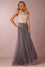 2018 Neue Zwei Stucke Spitze Crop Top Tull Brautjungfer Kleider Lange Burgund Prom Kleider Vestido Brautjungfern Kleider Kleid Hochzeit Gast Brautjungfernkleid