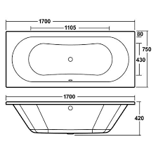 Although bathtubs come in various shapes and sizes, the standard or commonly seen bathtub is able to hold around 80 gallons (302 liters) of water. Otley Eternalite Round Standard Soaking Bathtub Premier Size 170 H X 75 W X 40 D Bathtub Sizes Soaking Bathtubs Bathroom Design Software