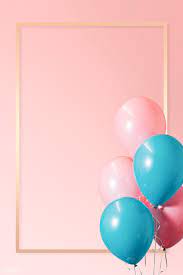 Download Premium Illustration Of Golden Frame Balloons On A Pink Pink Background Birthday Wallpaper Balloons