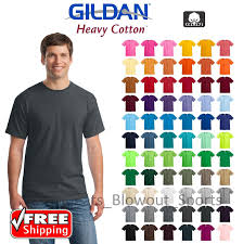 Gildan Heavy Cotton T Shirts 5 3oz Blank Solid Mens Short Sleeve Tee S Xl 5000