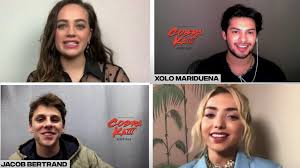 Xolo maridueña (miguel diaz) spills all about his awkward first kiss with mary mouser (samantha larusso), as well as the first time they saw the karate kid. Cobrai Kai S Peyton List Mary Mouser Reveal What Drama To Expect In Season 3 Hollywire Youtube