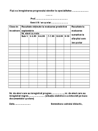 Raport de progres școlar educatoare: Fisa Progres Elevi