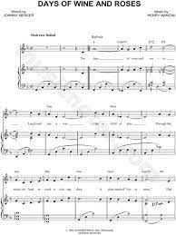 Access this edition published by faber music and 110000 other scores on the nkoda app. Henry Mancini Days Of Wine And Roses Sheet Music In F Major Transposable Download Print Sku Mn0071020