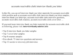 Thank you letter after an interview form. Accounts Receivable Clerk