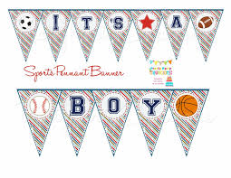 Sports Pennant Banner Baby Shower Or By Prettypartycreations 8 50 Sports Baby Shower Sports Baby Shower Theme Trendy Baby Shower Themes