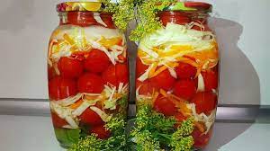 Маринованные помидоры с капустой на зиму | Рецепты в домашних условиях |  Дзен