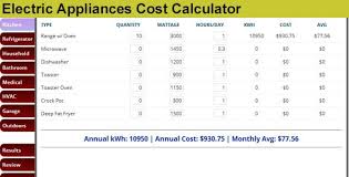 Electric Appliances Cost Calculator Electrical Appliances Electricity Cost Electricity