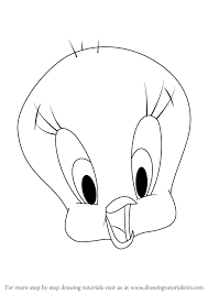 Bird Cartoon Pictures Black And White Learn How To Draw Tweety Bird Face Tweety Step By Step Drawing Tutorials Tweety Bird Drawing Cartoon Bird Drawing Bird Drawings