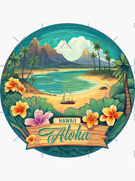Hawaii Aloha from the Beach Sticker