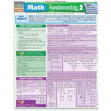 Quickstudy Bar Chart Math Fundamentals 2 Algebra